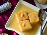 Sticky Basbousa Pudding | Basbousa with Peera( milk fudge ) sauce | Basbousa in Milk fudge sauce