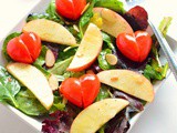 Valentines Day Salad With Cherry Tomato Hearts Recipe | Spring Mix Apple Cherry Tomato Salad Recipe
