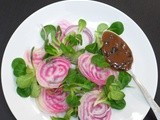 La mâche et la betterave : Salade de mâche et de betterave rose, vinaigrette au balsamique