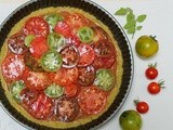 Tarte aux tomates anciennes et nouvelles, avec pâte à tarte à l'huile d'olive