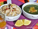 Mloukieh o Djaj - Stew of Jute Leaves with Roasted Chicken