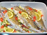 Thai Baked Fish on a Rack of Lemon Grass