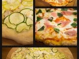 Pizza Party: Zucchini Goat Cheese Pizza and Pizza Margherita with Proscuitto