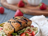 Pistachio Crusted Salmon with Strawberry Balsamic Glaze over Orzo Summer Salad