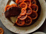 Chocolate, Olive Oil And Rosemary Cake With Candied Blood Oranges