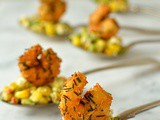 Crispy Coconut King Prawn & Sweetcorn, Avocado & Feta Salsa Appetizer Spoons