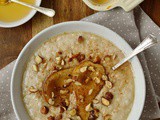 Vanilla Almond Milk Porridge With Honey Roasted Pear
