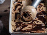 Vegan Coffee Ice Cream With Chocolate Swirl