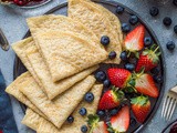 Vegan Crepes With Berry Compote And Chocolate Sauce