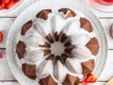 Vegan Ginger Bundt Cake With Lime Glaze & Macerated Strawberries