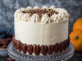 Vegan Pumpkin Cake With Maple Pecans & Cinnamon Buttercream