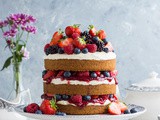 Vegan Vanilla Cake With Berries and Jam