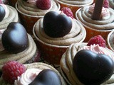 Chocolate cupcakes with Whisky Chocolate Cream, Pink Elderflower Frosting and chocolate decorations