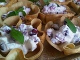 Goat's cheese and pomegranate parcels