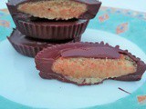 Peanut butter protein fudge stuffed chocolate cups