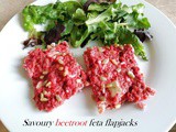 Savoury beetroot feta flapjacks