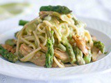 Spaghetti ai carciofi e asparagi