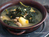 Zuppa con cavolo nero, patate e fagioli cannellini