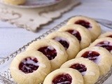 Raspberry Almond Shortbread Thumbprint Cookies