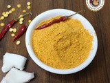 Kobbari Karam Podi Recipe | How to make Kobbari Karam Podi | Coconut powder for idli dosa