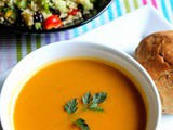 Butternut Squash Sweet Potato Soup With Couscous Salad