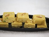 Besan khoya burfi / besan mawa burfi / gram flour fudge