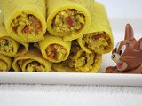 Besan paneer rolls / stuffed besan roll / gram flour roll