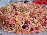 Colourful rice / vegetable pulao