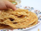 Laccha parantha / whole wheat laccha parantha