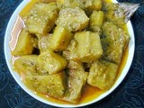 Healthy Veg. Side Dish Recipe  -  Raw Banana (Kacha Kola) Curry