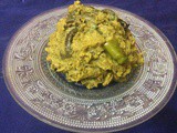 Mashed Taro Stem With Hilsha Fish Head/Kochu Shak With Hilsa Fish Head