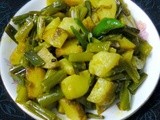 Potato–Onion Stalks Fry / Aloo–Peyajkoli Bhaja