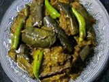 Tasty Side For Roti/Chapati  -  Flattened Rice With Eggplant/ Bengali Chira Beguner Torkari