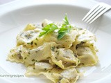 Beef ravioli with a spicy butter sauce