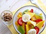 Healthy breakfast fruit bowl
