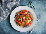 10 Minutes Greek Watermelon Salad (with Chili Lime Seasoning)