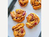 Festive Cranberry Cinnamon Pecan Braided Rolls