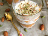 Gajar ka Halwa with Almond-Saffron Cream (Layered Indian Carrot Pudding)