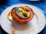 Grilled Peaches with Yogurt and Granola (Healthy Breakfast)