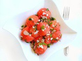 Quick Watermelon Salad with Feta Mint and Basil