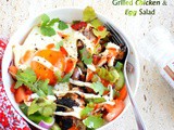 Crispy skin grilled chicken and egg salad