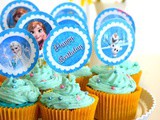 Frozen theme vanilla cupcakes