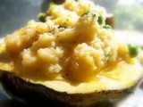 Stuffed roasted Acorn : Seasoned Couscous stuffed Acorn squash