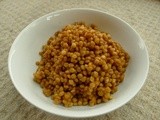 Brown lentils with parsley, mushrooms and peppers