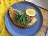 Lemon Chickpea Flour Pancakes with Creamed Kale