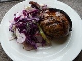 Red Cabbage, Fennel and Pear Slaw with Pork Chops