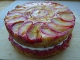 Rhubarb, almond, plum and yogurt cake - a celebration