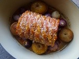 Rolled Pork Shoulder with Apples, Onions and Perfect Pork Crackling (a welcome to the uk feast)