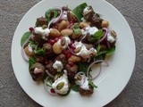 Spiced Pomegranate Meatballs with Mint and White Beans