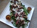 Steak Tagliata with Lentils and Mushrooms